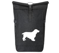 huuraa zaino da corriere Cocker Spaniel Inglés Zaino regalo nero melange 30-44 litri roll-top fairtrade Cocker Spaniel Inglés Presente