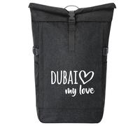 huuraa zaino da corriere Dubai my love Zaino regalo nero melange 30-44 litri roll-top fairtrade Dubai my love Presente