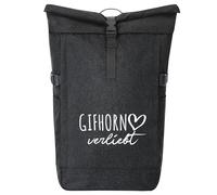 huuraa zaino da corriere Gifhorn verliebt Zaino regalo nero melange 30-44 litri roll-top fairtrade Gifhorn verliebt Presente