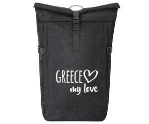 huuraa zaino da corriere Greece my love Zaino regalo nero melange 30-44 litri roll-top fairtrade Greece my love Presente