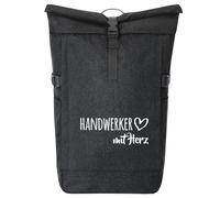 huuraa zaino da corriere Handwerker mit Herz Zaino regalo nero melange 30-44 litri roll-top fairtrade Handwerker mit Herz Presente