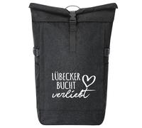 huuraa zaino da corriere Lübecker Bucht verliebt Zaino regalo nero melange 30-44 litri roll-top fairtrade Lübecker Bucht verliebt Presente