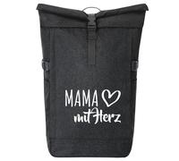 huuraa zaino da corriere Mama mit Herz Zaino regalo nero melange 30-44 litri roll-top fairtrade Mama mit Herz Presente