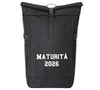 huuraa zaino da corriere Maturità 2026 Zaino regalo nero melange 30-44 litri roll-top fairtrade Maturità 2026 Presente