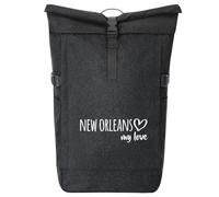huuraa zaino da corriere New Orleans my love Zaino regalo nero melange 30-44 litri roll-top fairtrade New Orleans my love Presente