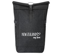 huuraa zaino da corriere New Zealand my love Zaino regalo nero melange 30-44 litri roll-top fairtrade New Zealand my love Presente