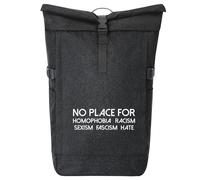 huuraa zaino da corriere No Homophobia Racism Hate Zaino regalo nero melange 30-44 litri roll-top fairtrade No Homophobia Racism Hate Presente