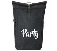 huuraa zaino da corriere Party Schriftzug Zaino regalo nero melange 30-44 litri roll-top fairtrade Party Schriftzug Presente