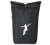 huuraa zaino da corriere Patinaje artístico Zaino regalo nero melange 30-44 litri roll-top fairtrade Patinaje artístico Presente