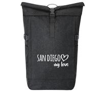 huuraa zaino da corriere San Diego my love Zaino regalo nero melange 30-44 litri roll-top fairtrade San Diego my love Presente