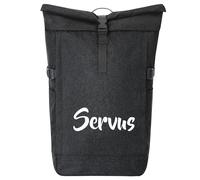 huuraa zaino da corriere Servus Schriftzug Zaino regalo nero melange 30-44 litri roll-top fairtrade Servus Schriftzug Presente