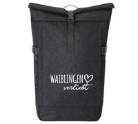 huuraa zaino da corriere Waiblingen verliebt Zaino regalo nero melange 30-44 litri roll-top fairtrade Waiblingen verliebt Presente