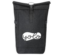 huuraa zaino da corriere YOLO you only live once Zaino regalo nero melange 30-44 litri roll-top fairtrade YOLO you only live once Presente