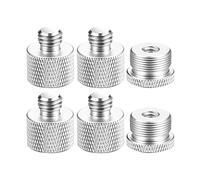 Huusuei Juego de 6 adaptadores de Rosca de micrófono, 5/8 Bushing to 3/8 Plug and 3/8 Bushing to 5/8 Plug Screws Adapter Threaded for Microphone Stand
