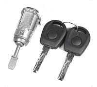 HUVNEXA 1U0837168 Cilindro de cerradura puerta delantera derecha del lado conductor con 2 llaves, para Golf, Mk4, Bora, Fox, para Fabia Beetle, para mecanismo de cierre de puerta de coche(BLACK B)