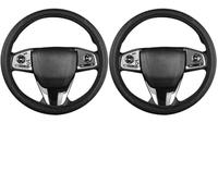 HUVNEXA 2 Piezas de Funda para Volante y 4 Pegatinas Reflectantes para Puerta Cubierta del Emblema del Volante, Centro Interior del automóvil