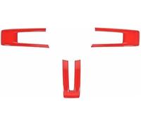 HUVNEXA Accesorios de Coche Cubierta Decorativa para Volante, para Ford, para Mustang 2009 2010 2011 2012 2013 Cubierta del Emblema del Volante, Centro Interior del automóvil(Rot)