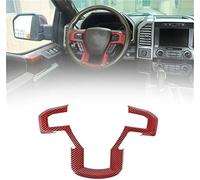 HUVNEXA Accesorios de Coche Cubierta embellecedora del Panel del Volante, para Ford, para F150 2015 2016 2017 2018 2019 2020 Cubierta del Emblema del Volante, Centro Interior del automóvil(Rot)