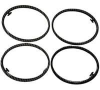 HUVNEXA Ajuste de aire acondicionado 4 Piezas, para Ford, para Focus 2 2005-2013 Aire Acondicionado Abs Cromado Moldura Salida Decoración Anillo Circular Accesorios(BLACK Carbon fiber)