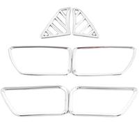 HUVNEXA Ajuste de aire acondicionado 6 uds salida de coche decoración aire acondicionado cubierta circular interior Abs cromado, para Kia, Rio K2 2010-2016