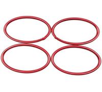 HUVNEXA Ajuste de aire acondicionado Cubierta del anillo de salida aire, 4 piezas, embellecedor ventilación CA para acondicionamiento frontal interior coche, para Focus Mk2(Rot)
