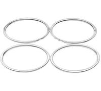 HUVNEXA Ajuste de aire acondicionado Cubierta del anillo de salida aire, 4 piezas, embellecedor ventilación CA para acondicionamiento frontal interior coche, para Focus Mk2(Silver)