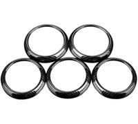 HUVNEXA Ajuste de aire acondicionado Cubierta del anillo de salida aire, 5 unidades/juego pegatinas para el estado coche, embellecedor ventilación CA, para Mercedes-Benz, A(BLACK Carbon Fiber Style)