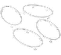 HUVNEXA Ajuste de aire acondicionado Embellecedor de cubierta interior aire acondicionado Abs cromo salida decoración anillo circular accesorios automóvil 4 piezas, para Focus(BLACK ABS Chrome 4pcs)