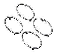 HUVNEXA Ajuste de aire acondicionado Para Hotips 4 Piezas, para Focus 2 2005-2013 Aire Acondicionado Abs Cromo Embellecedor Salida Decoración Anillo Circular Accesorios(BLACK Bright)