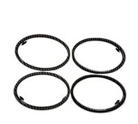 HUVNEXA Ajuste de aire acondicionado Para Hotips 4 Piezas, para Focus 2 2005-2013 Aire Acondicionado Abs Cromo Embellecedor Salida Decoración Anillo Circular Accesorios(BLACK Carbon fiber)