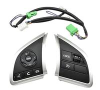 HUVNEXA Botón de crucero del interruptor control volante multifunción coche, para Mitsubishi Asx, para Outlander 2013 2014 2015 2016 2017 2018 Botón de control de audio(BLACK For Mirage 14 15)
