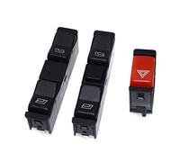 HUVNEXA Botón de interruptor control elevalunas eléctrico for coche, luz emergencia advertencia LR, for Mercedes-Benz, W123 W126 W201 0008208110 0008208210 0008209010 Interruptor de ventana