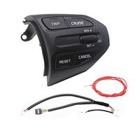 HUVNEXA Botón de stock del interruptor control volante multifunción coche, para Kia K2 Rio 2017 2018 Botón de control de audio(BLACK Word 2wires)