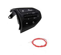 HUVNEXA Botón de stock del interruptor control volante multifunción coche, para Kia K2 Rio 2017 2018 Botón de control de audio(BLACK Ok red wire)