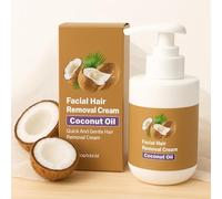 HUVNEXA Crema depilatoria facial con aceite de coco, aloe vera y vitamina E. Depilatorio suave for piel sensible de mujeres. Uso seguro en rostro y cuerpo.