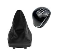 HUVNEXA Cubierta de Bota Polaina Perilla Cambio Marchas Coche, for Ford, Mondeo, 4 Mk4 IV 2007-2014, Collar Caja Antipolvo Funda para palanca de cambios automotriz(BLACK Black 5 speed 2pcs)