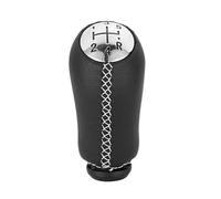 HUVNEXA Cubierta de la perilla cambio marchas 5 velocidades, for Renault, Megane II Clio III Scenic Kangoo 2009 Palanca coche Cabezal palanca Funda para palanca de cambios automotriz(BLACK White Line)