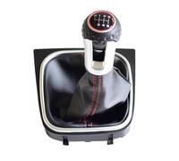 HUVNEXA Cubierta de la perilla palanca cambios del coche, for VW, for Golf, 6 MK6 GTI GTD R20 2009-2013 Pluma manija maletero polaina Funda para palanca de cambios automotriz(BLACK 6 Speed)