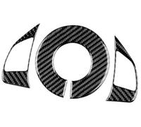 HUVNEXA Embellecedor de consola central, para Fiat 500 2008-2024, marco control CA, salida aire, molduras interiores coche Pegatina del panel de cambio de marchas(BLACK Steering 3pcs Black)