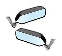 HUVNEXA Espejo retrovisor universal for coche estilo retro, cuadrado | estilo F1, con superficie de espejo azul, soporte de metal, espejo retrovisor