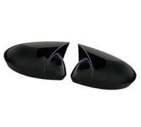 HUVNEXA Espejos traseros de motocicleta, para Megane 4, para Mk4 2016-2020, negro brillante/fibra de carbono, tapa de cubierta de espejo retrovisor lateral de coche, vista de murciélago (A) (A)