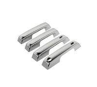 HUVNEXA For Ford, for F-150, 2021 2022 Negro/Fibra de Carbono/Accesorios Estilo Coche Cromado, Embellecedor la Cubierta manija Puerta del Cubierta para manija de puerta de coche(Silver)