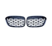 HUVNEXA Geetha Car Diamond Front Grille Racing Grill, for, for X1 F48 F49 2016 2017 2018 2019 Meteor Style Grills Styling Parts Parrilla del radiador delantero del coche(Glossy Black)