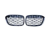 HUVNEXA Geetha Car Diamond Front Grille Racing Grill, for, for X1 F48 F49 2016 2017 2018 2019 Meteor Style Grills Styling Parts Parrilla del radiador delantero del coche(Black And Silver)