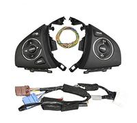 HUVNEXA Interruptor de control del volante multifunción para coche, para botones botón crucero remoto radio para audio, para, 2015 2016 2017 2018 Botón de control de audio(BLACK Aset)
