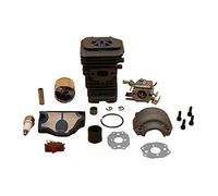 HUVNEXA Kit de carburador con tornillos pistón cilindro 38mm y 40mm, repuestos motosierra, piezas reconstrucción motor, for Husqvarna, 142, 141, 137, 136 Kit de carburador de 2 tiempos(HUS142 40MM)