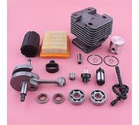 HUVNEXA Kit de cigüeñal pistón cilindro 35mm, for STIHL, FS120 FS200 FS250, piezas repuesto motor recortador cojinete sello aceite Kit de reemplazo de carburador