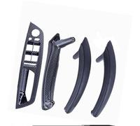 HUVNEXA LHD RHD Interior del Coche Puerta Tirador de Cuero Soporte Cubierta embellecedora, for, E70 E71 X5 X6 2007-2013 Accesorios for automóviles Tirador de puerta para coche(BLACK LHD-CF-Hige)