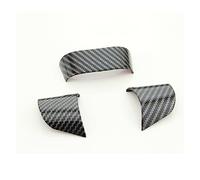 HUVNEXA Pegatinas embellecedoras de la Cubierta del Panel de Botones del Volante, Fibra de Carbono, for Ford, Focus 2 MK2 2005-2011 Decoración del Volante(Carbon fiber3pc)