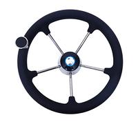 HUVNEXA Perilla for volante de barco acero inoxidable 13-1/2 pulgadas y 5 radios fabricada por Marine Made Sistema de timón para barcos marinos
